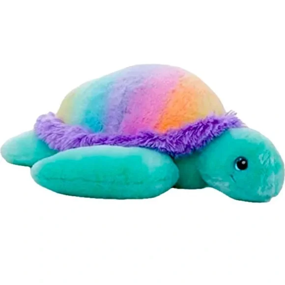 NEW THE PETTING ZOO 12” SEA TURTLE OMBRÉ RAINBOW PLUSH STUFFED TOY - Picture 9 of 9